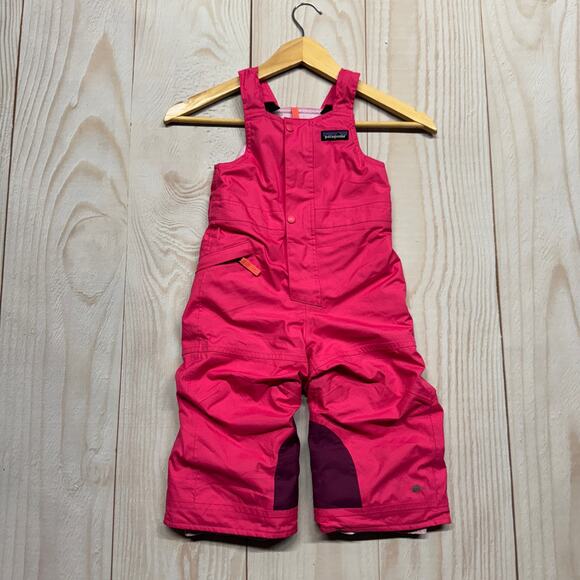 Patagonia Baby Snow Pile Overall Bibs Kids Size 2T H2NO Ski Pants Pink EUC - Picture 2 of 8